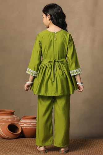 Image of Fashion Dream Girl's Chanderi Silk Ethnic Kurta and Sharara Set|Kids Salwar Suit Set|Sharara Set for Girls
