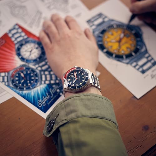 Image of Spinnaker Dumas Men's Watch - Automatic Dive Watch for Men, 44mm Stainless Steel Case, Stainless Steel Strap, Water Resistant 300m, SP-5081