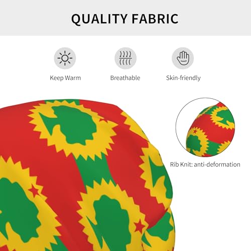 Flag of The Oromo Children Hip Hop Knitted Hat Kids Elastic Leisure Knit Cap Warm Sleep Beanies Black3