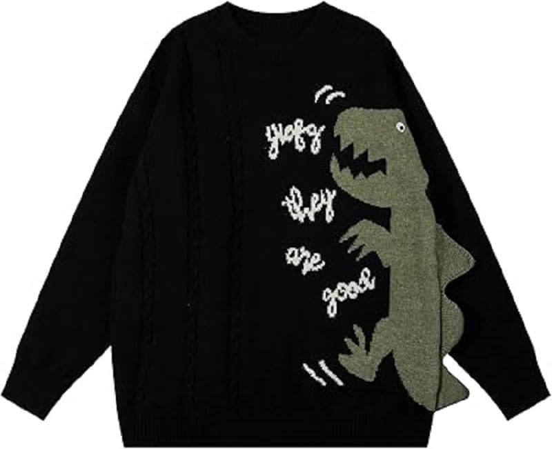 GenericMens Sweaters Unisex Oversized Casual Knitted Long Sleeve Pullover Jumper Tops