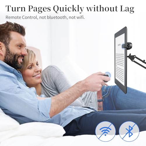 Image of Finger Ring Kindle Page Turner Remote, Rechargeable Wireless Clicker for Kindle Paperwhite, E-Readers & Camera, Perfect for Hands-Free Reading Anywhere, Bed, Treadmill Reading (Black)