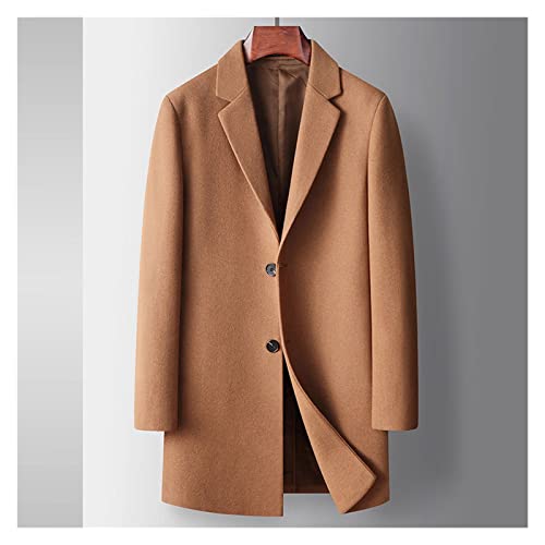Autumn and Winter Mid-Length Youth Business Tweed Trench Coat Casual Coat Jacket(XL Code)