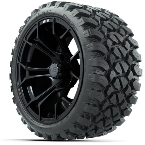 GTW Spyder 15-inch Matte Black Wheels with Nomad All-Terrain Tires, 23x10-R15, 4-Ply, Full Set