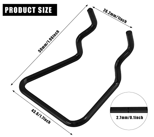 Waziaqoc 16PCS Pegboard Plier Holders, Double Loop Pegboard Hooks, Stainless Steel Peg Board Hook Pegboard Tool Holder for Shop, Supermarket (Black)