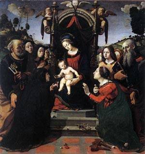 Peinture à l'huile Mariage Mystique de Sainte Catherine Cadeau Idéal Amateur d'Art
