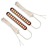 2PCS Motorrad Strip Light Bar: Jede Lampe verfügt über 12 LED-Lampen, eingebaute 3528-Lampenkorne, hohe Helligkeit, niedriger Stromverbrauch, hohe Leistung, ausreichend Helligkeit, um die Nummer auf dem Nummernschild zu beleuchten