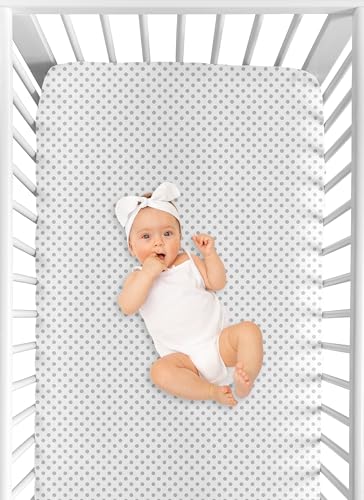 Image of Sweet Jojo Designs 3-Piece Baby Crib Sheets Set (Purple Boho Floral) for Girls, Infant Nursery, Toddler Room - Fitted, Standard Size (Solid Lavender, White /Grey Polka Dots & Bohemian Shabby Chic Rose)