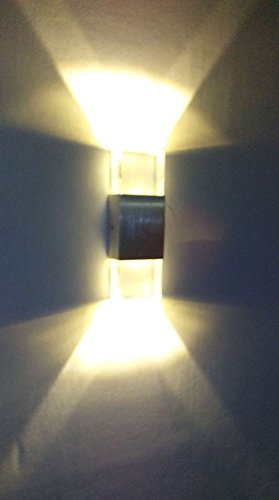 LUMINTURS 2W Crystal Dimmable LED Wall Sconce Up/Down Light Fixture Modern Indoor Lamp High Power