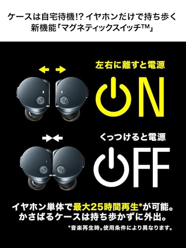 undefined オーディオテクニカ ATH-CKS50TW2 BK(E) ワイヤレスイヤホン Bluetooth 5.3 ノイズキャンセリング 重低音 LE Audio対応 オリジナルステッカー付き マグネティックスイッチ機能 最大約65時間再生 IP55 防水防塵 マルチポイント対応 置き忘れアラート ヒアスルー 低遅延モード 急速充電 Qiワイヤレス充電対応 ブラック の商品画像 4