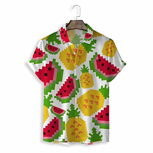 Chemise hawaïenne boutonnée contre la chaleur pour homme stylé en été