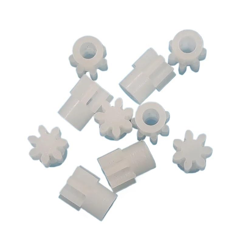 Shaft Pinion 10pcs 0.5 Module 7 Teeth Plastic Spur Gear 072A Motor Gear 4.4x5.5mm Cylindrical Gear 2mm Tight Fit Hole 0.5M 7T Pinion Motor Transmission