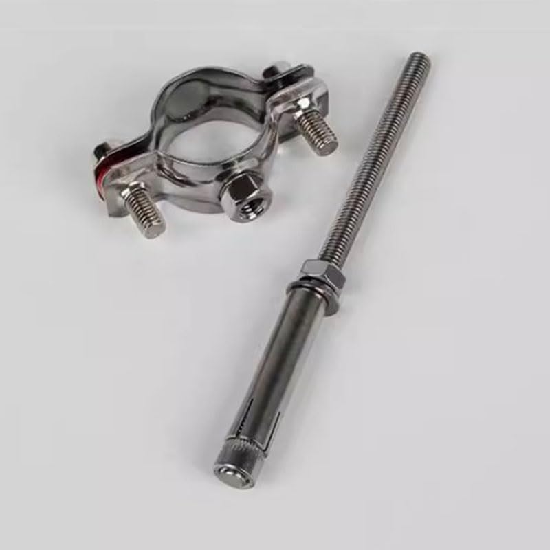 304 Stainless Steel Adjustable Tube Pipe Fitting Connector Clamp Bracket Support with Expansion Screw Bolt Fit for Homebrew(85-89mm)