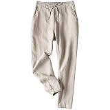 Onsoyours Damen Leinenhose Lange Leichte Sommerhose Strandhose Weich Bequem Loose Einfarbig Breites Bein Freizeithose Jogginghose A Aprikose S