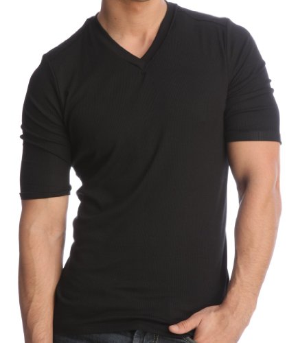 4-rth Hybrid V-Neck Tee-Black-M