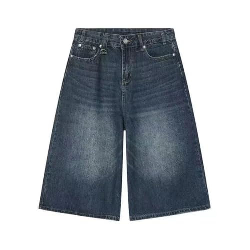 Jean vintage denim brossé taille basse femme bleu foncé S