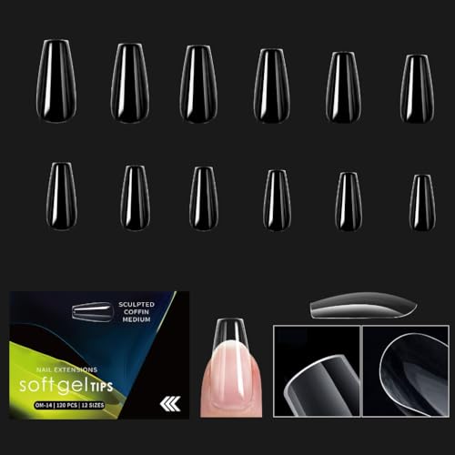 1 ボックスソフトジェルのヒント付け爪のヒントプレスオンネイルフルカバー爪にスティッククリア付け爪エクステンション用