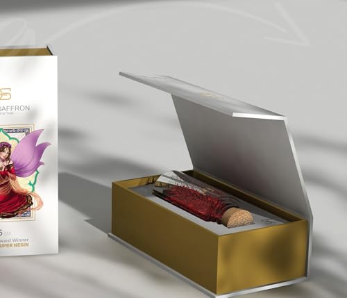 Divine Saffron gift box Award Winner Finest Pure Premium All Red Saffron Threads, Grade A+ Royal Super Negin Non-GMO Verified. For Tea, Paella, Rice, Desserts, Golden Milk and Risotto (5 Grams) - Image 2