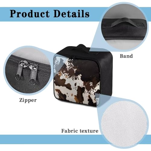 Image of Gomyblomy Brown Cow Print First Aid Kit Bag Portable First Aid Kit Bag Empty Large Capacity Medical Supplies Storage Bags Emergency Kit for Home Outdoor Travel Camping Hiking