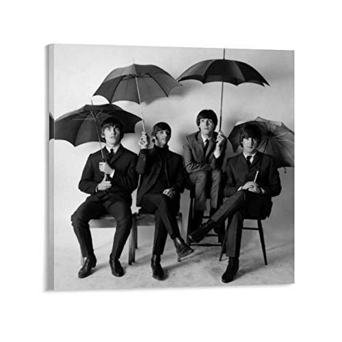 QWKM Poster vintage en noir et blanc avec photos des parapluies des Beatles – Art mural – Impression moderne… - Les Beatles, Paul McCartney, John Lennon, RIngo Starr, George Harrison QWKM Poster vintage en noir et blanc avec photos des parapluies des Beatles - Art mural - Impression moderne…