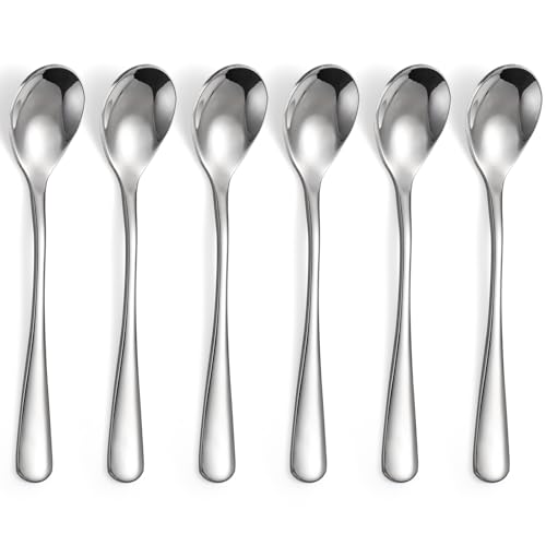 Stainless Steel Teaspoons 12 Pieces Dessert Spoons Small Spoons for Tea Ice Cream Cake Desserts (O12), Silver