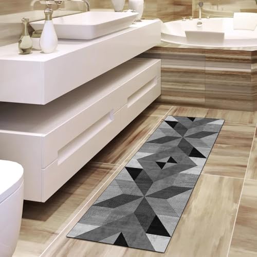 Alfombra pasillo negra 50x500 cm transitable y lavable moderna 4