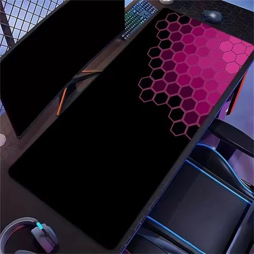 Grand mouse pad extended rose et base en caoutchouc antidérapant pour PC
