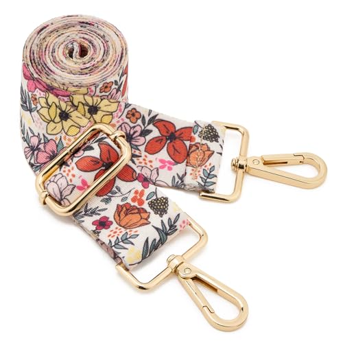 ZOOEASS Wide Shoulder Strap Adjustable Replacement Belt Guitar Style Crossbody Bag Handbag Strap Multicolor Canvas Straps(Wide:1.5in)(Color43)