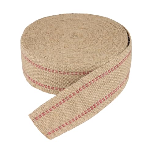 Ruban de jute avec ligne rouge pour décoration mariage nature