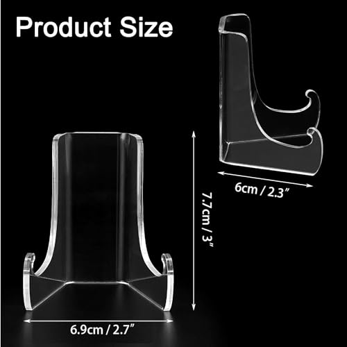 Image of BIGIMALL Acrylic Clear transperent Display Easel with deep Support Shelves Pack of 2 Piece (for small and light weight product display)