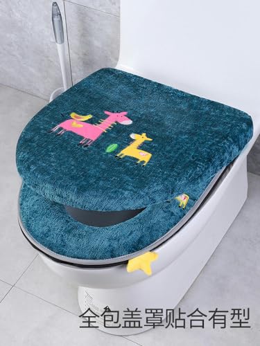 ZCSLD WC-Deckelbezug-Set, WC-Deckel und Tankabdeckungen, WC-Sitzbezug, WC-Sitzkissen, Badezimmerdekoration, 3/2-teiliges Set – Bild 3