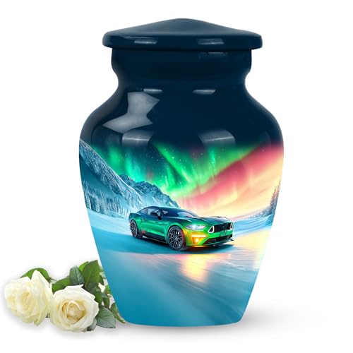 Image of Car Urn - Funeral Ash Mini - 3 Inch - Pack of 1 - Burial Decorative for Mom & Dad - Cremation Urn Human Remains Urns - Little Urns for Adult Ashes