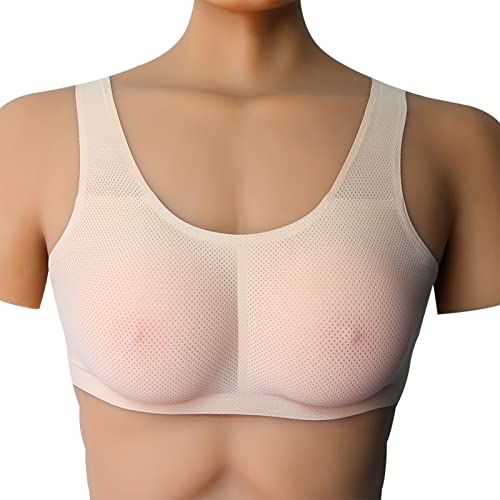 OBASDFD Pechos Falsos Redondos De Silicona Con Ropa Interior, Sujetador Protésico For Travestismo Y Transexualidad(Flesh,400g)