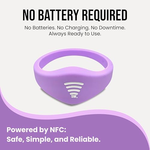 Image of Kids ID Bracelet - Fitted NFC Safety Wristband, Slip-On Child ID Band for Emergency Contact Info, Waterproof Silicone, Not GPS, Wear on Wrist or Ankle, Ideal for Theme Parks, Travel & Beaches