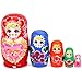 LovesTown 5PCS Russian Nesting Dolls, Wooden Handmade Matryoshka Stacking Toys for Kids Girls Boys Christmas Birthday Gift & Home Decor