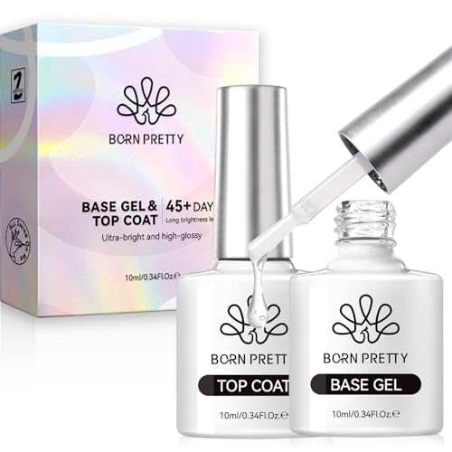 Born Pretty Top Coat Gel UV – No Wipe Super Gloss Base & Top Coat Long Lasting, No se astilla ni descascarilla