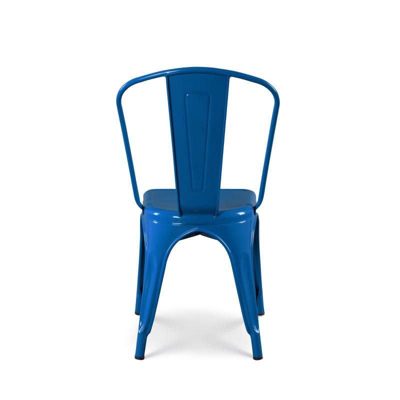 Kosmi - Chaise en métal Bleu Style Industriel - Finition Brillant | Style industriel, Finition brillant