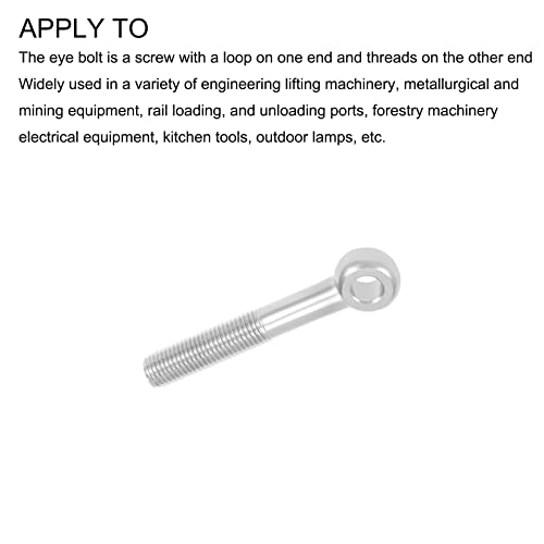 Image of METALLIXITY Shoulder Swing Lifting Bolt (M20x130mm) 1Pcs, 304 Stainless Steel Eye Bolts - for Home Renovation, Pipeline Gate Valves Fasteners, Silver