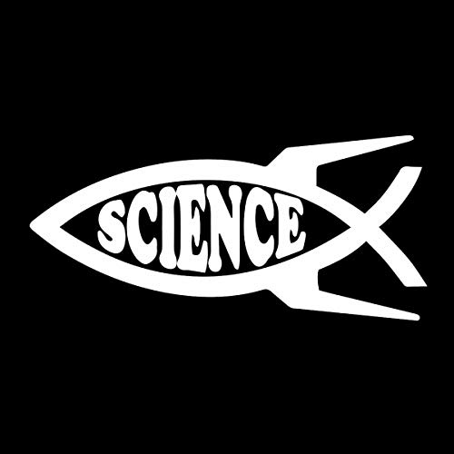 EvolveFISH Rocket Science Fish Weatherproof Vinyl Decal - [White][5