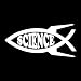 EvolveFISH Rocket Science Fish Vinyl Decal White 5"