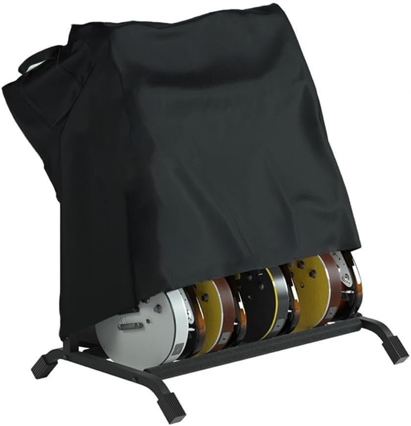 Guitar Stand Cover for 110x120x49cm Stands, 210D Oxford Dust Protector with Ventilation and Drawstring, Multiple Colors(black)