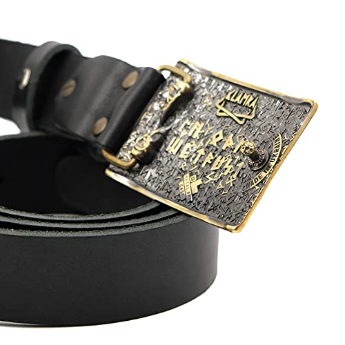 Leather belt with Valknut belt buckle, Knot of the dead Old Norse Scandinavian Viking Pagan solid brass buckle on 1.5" or 1.8" leather belt4