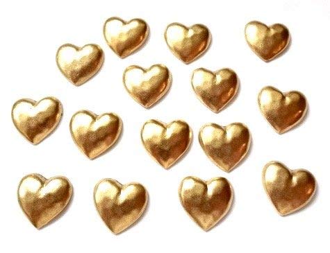 Gold Hearts Push PINS, Set of 15 T-46AG