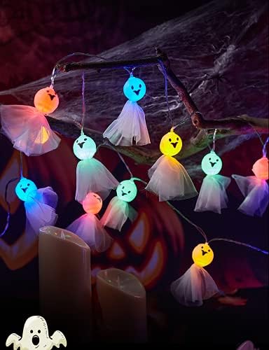 yumcute Halloween Pumpkin String Lights, Waterproof 20 Led Pumpkin Lanterns, 2 Modes Flash/Steady, Battery Operated Jack-O-Lantern Lights for Outdoor Indoor Party Halloween Decoration