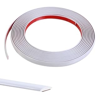 5M White Flexible Moulding Trim,Self-Adhesive Decorative Edging Strip for Tile,Wall,Mirror, Ceiling,Floor,Panel,Cabinet,Peel and Stick PVC Mirrior Frame Trim,13MM