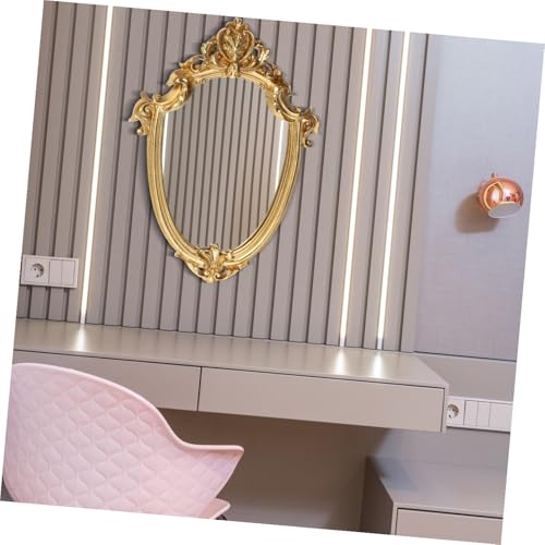 Miroir mural vintage doré sculpté en résine chic style baroque - 4