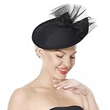 VINTAGEHAT Black Fascinator Hats for Women Kentucky Derby Hats Tea Party Headbands Mesh Flower Bowkn