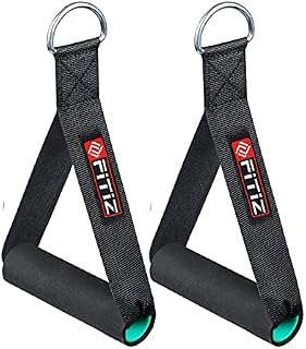 FITIZ Resistance Band Handles for Heavy Duty Exercise Handles Cable Machine Attachments Exercise Strap Foam Handle Band Fitness Equipment for Home Gym Overhead, Pilates, Yoga, Strength Training