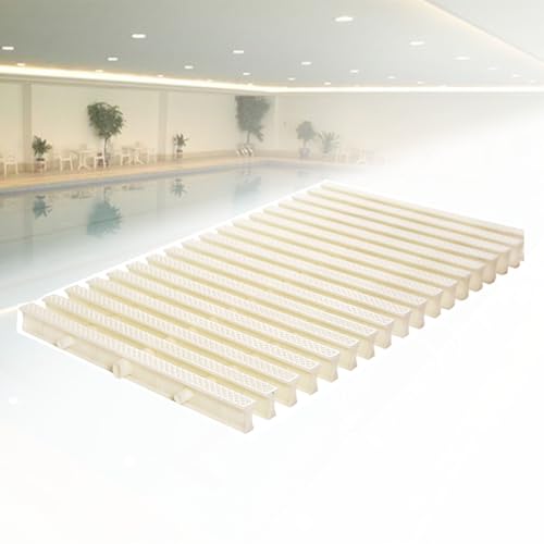 Grille de débordement de piscine modulable en plastique blanc 20 cm x 20 pcs