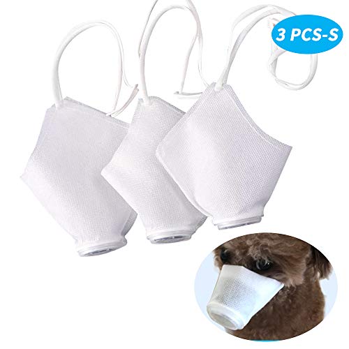 Adjustable Dog Muzzle, 3 PCS Safety & Soft Breathable Dog Muzzle Protective Respirator