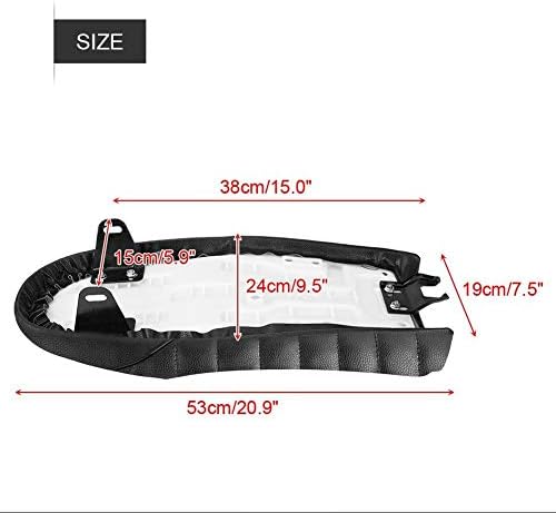 Miniatura 2 de KIMISS Motocicleta Powersports asientos PU cuero vintage asiento plano silla cojín para CG125 GN CG CB400SS (XL) asiento